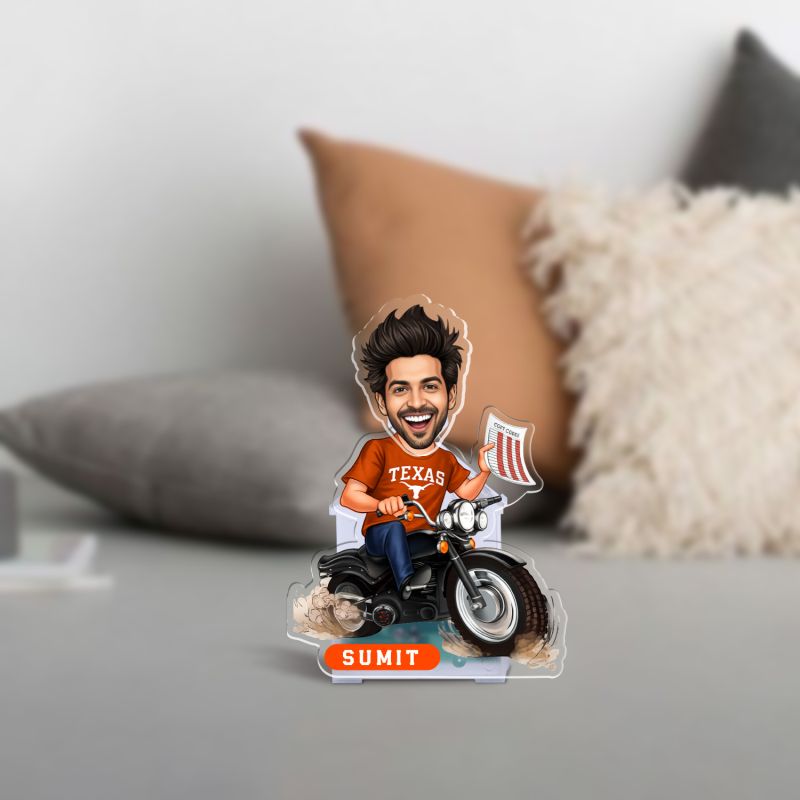 Personalized Bobblehead Caricature Battery Powered with Moving Head Feature Custom with Name Decorative for Home Decor, Car Dashboard, and Office Table Funny Gift for Friends & Brother